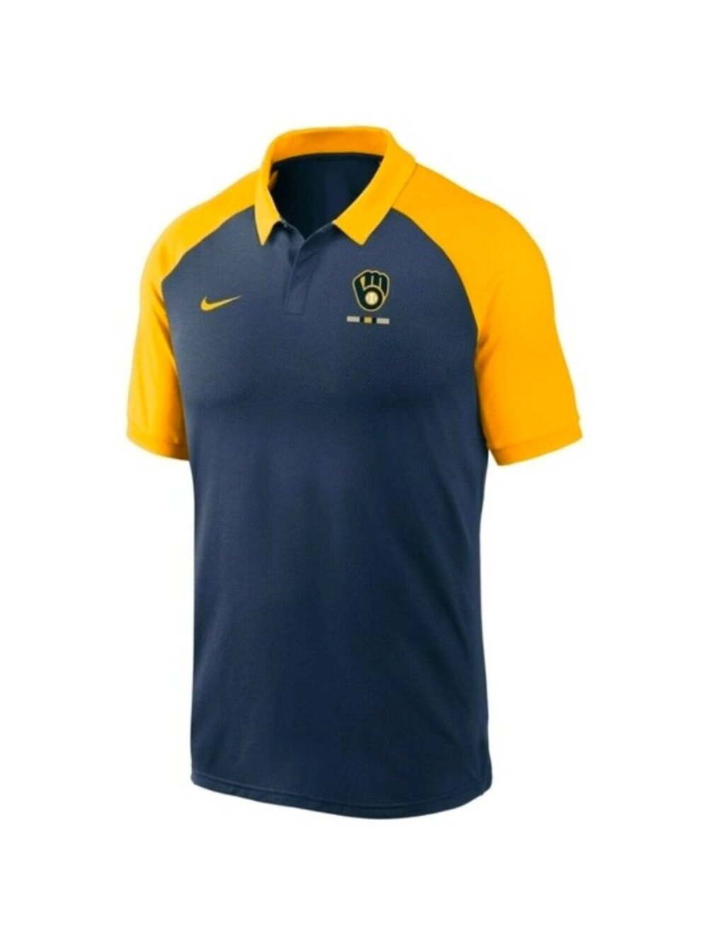 Nike MLB Milwaukee Brewers Blue and Yellow Golf Polo Men Large NWT 072026 - Picture 2 of 9